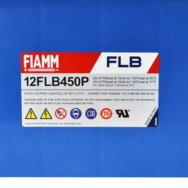 Акумулятор AGM FIAMM 12FLB450P 12В 124Аг - 817181 817181 фото