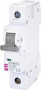 Автоматичний вимикач ETIMAT 6 1p C 25А (6 kA) - 2141518 2141518 фото