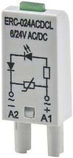 Додатковий модуль захисту/індикації ETI ERC-024ACDCL (Uc= 6-24V AC/DC) - 2473040 2473040 фото