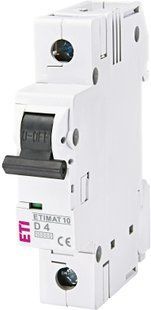 Автоматичний вимикач ETIMAT 10 1p D 4А (10 kA) - 2151710 2151710 фото