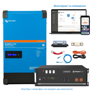 Комплект бесперебойного питания Victron MultiPlus 4 кВт с АКБ Pylontech 4,8 кВт-ч с WiFi VE48040148PT фото