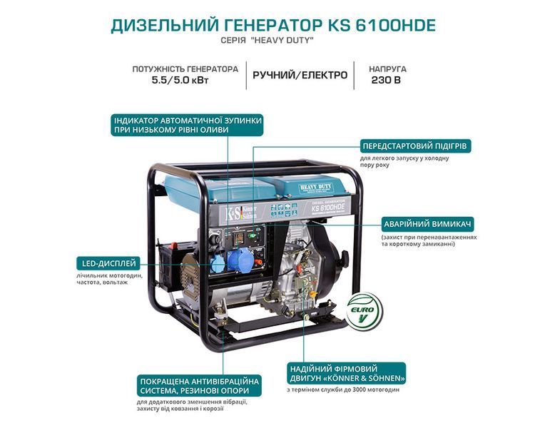 K&ouml;nner&S&ouml;hnen KS 6100HDE Diesel Generator (5.5 kW) - KS6100HDE KS6100HDE photo