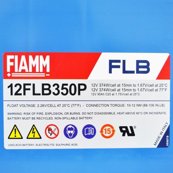Аккумулятор AGM FIAMM 12FLB350P 12В 95Ач - 817179 817179 фото