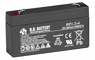 AGM аккумулятор BB Battery BP1.2-6/T1 (6В 1.2 Ач) &ndash; серия BP - BBBP00012TE BBBP00012TE фото