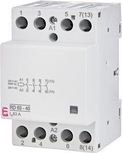 Контактор ETI модульний RD 63-40 230V AC/DC - 2464026 2464026 фото
