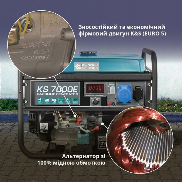 Генератор бензиновий K&ouml;nner&S&ouml;hnen KS 7000E (5.5 кВт) - KS7000E KS7000E фото