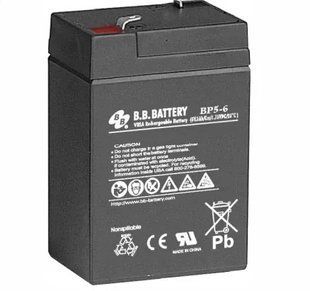 AGM аккумулятор BB Battery BP5-6/T1 (6В 5Ач) &ndash; серия BP - BBBP0005TE BBBP0005TE фото