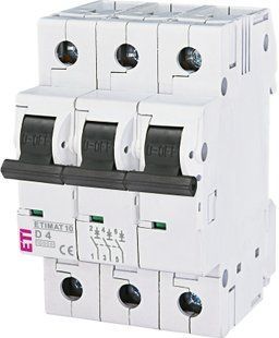 Автоматичний вимикач ETIMAT 10 3p D 4А (10 kA) - 2155710 2155710 фото