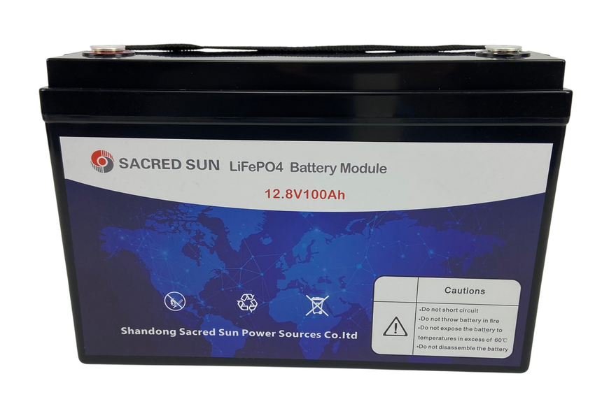 Аккумулятор LiFePO4 Sacred Sun SCIFP12100 12В 100Аг (1.28 кВт&middot;ч) с BMS и Bluetooth мониторингом SCIFP12100 фото