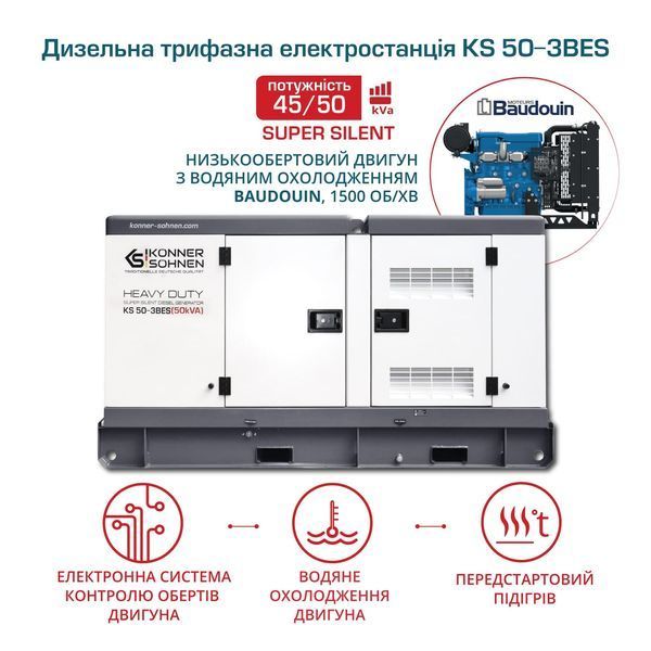 Генератор дизельный K&ouml;nner&S&ouml;hnen KS 50-3BES (50.0 кВт) - KS50-3BES KS50-3BES фото